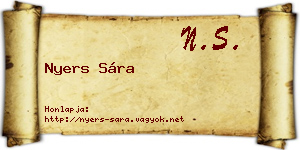 Nyers Sára névjegykártya
